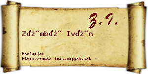 Zámbó Iván névjegykártya