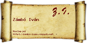 Zámbó Iván névjegykártya